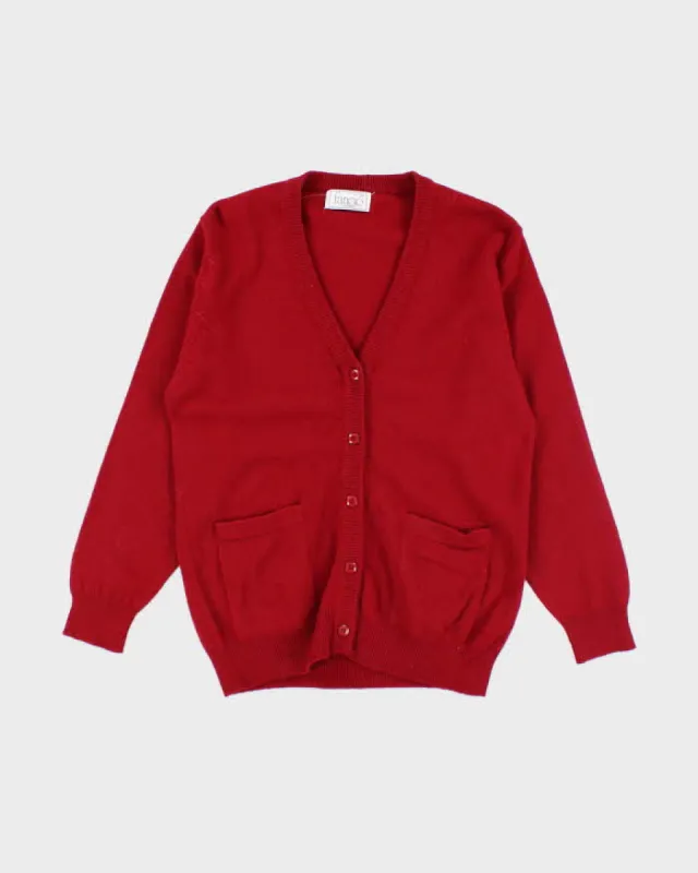 Vintage Francio Red Wool Cardigan - M sold by Rokit