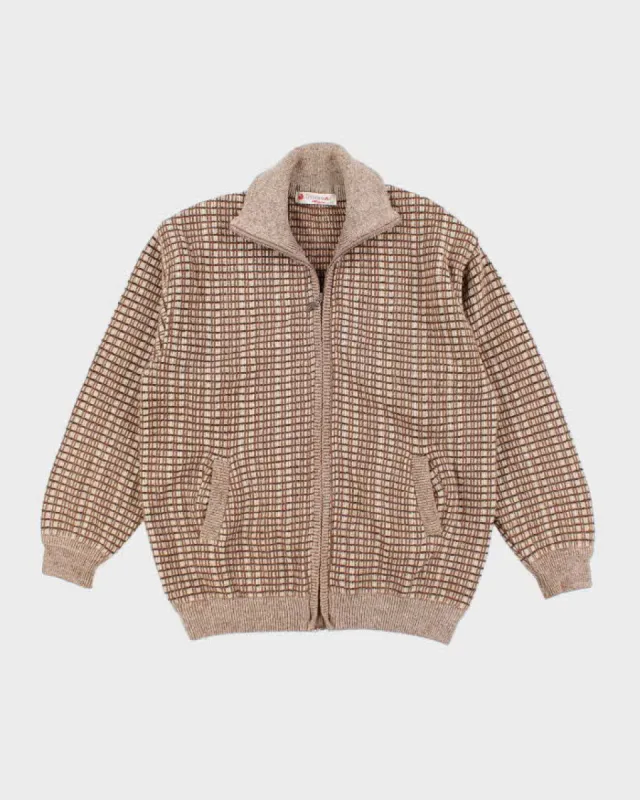 Vintage Oysterman Angora Zip-Up Knit Jumper - L sold by Rokit