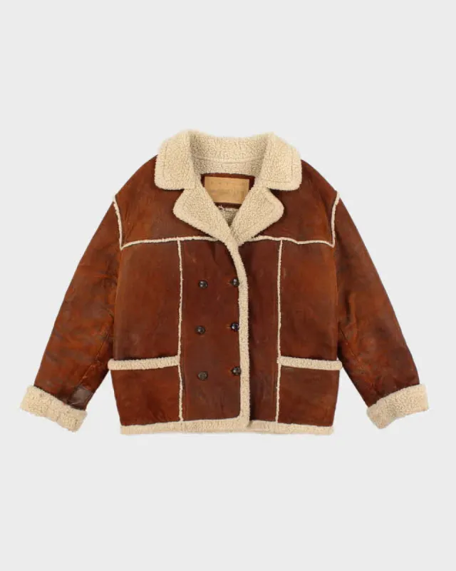 Vintage 90s 00s Guess Soft Leather Faux Shearling Jacket - M sold by Rokit