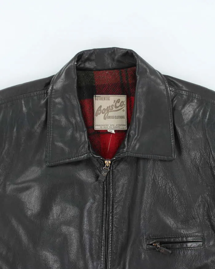 Vintage 90's Boys' Co Heavyweight Lined Zip Up Leather Jacket - L sold by Rokit product image thumbnail 3