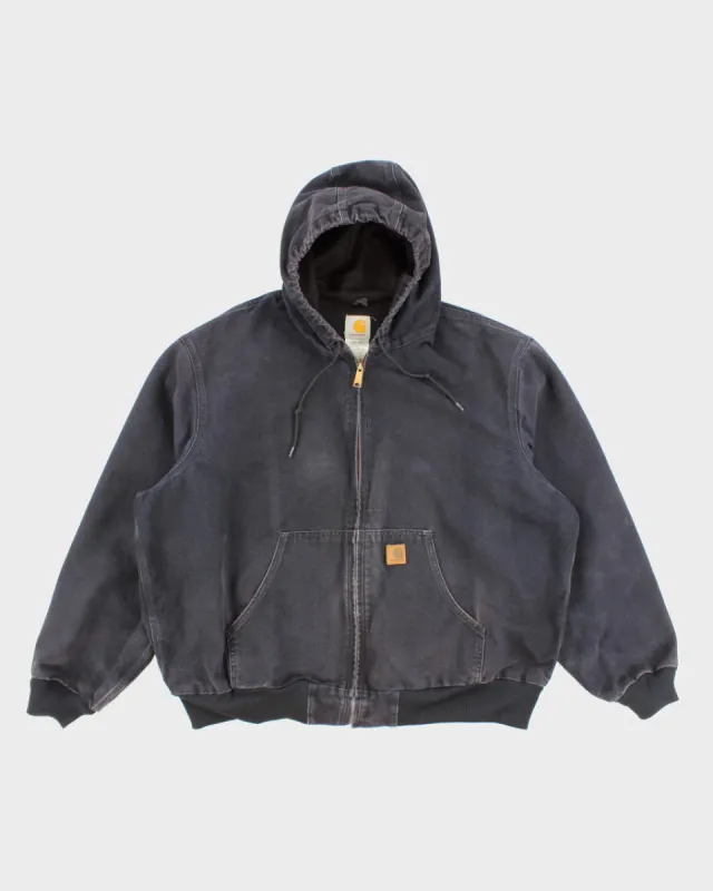 Vintage Men's Blue Zip Up Hooded Carhartt Jacket - XXL sold by Rokit