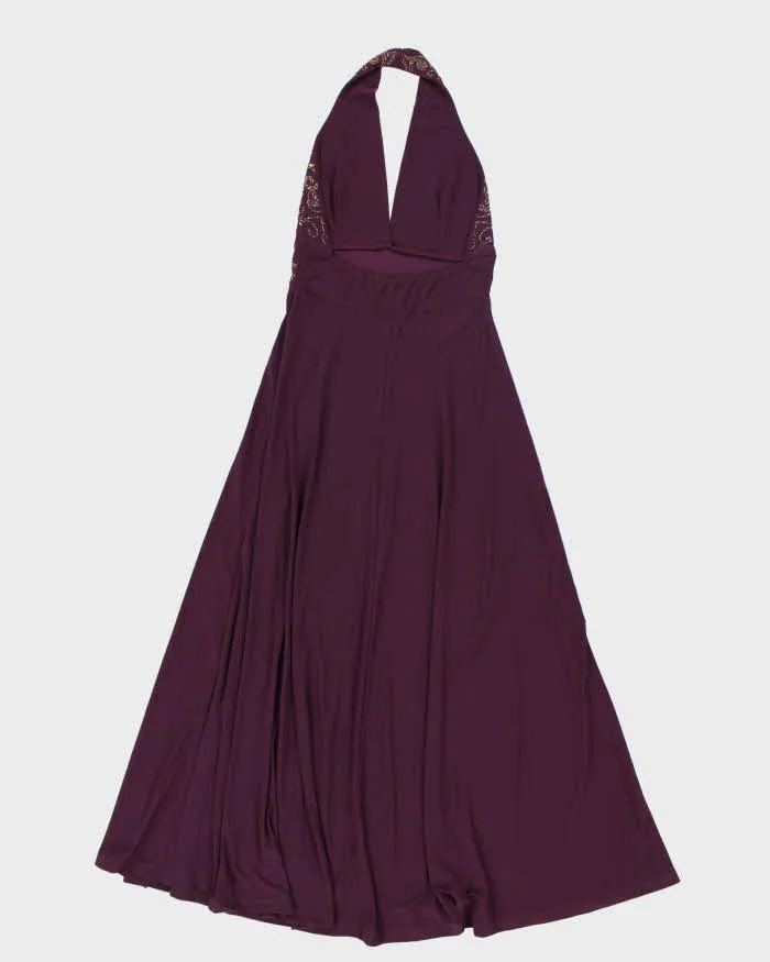 Vintage Y2k 00s Halter Neck Beaded Purple Dress - XS sold by Rokit product image thumbnail 2