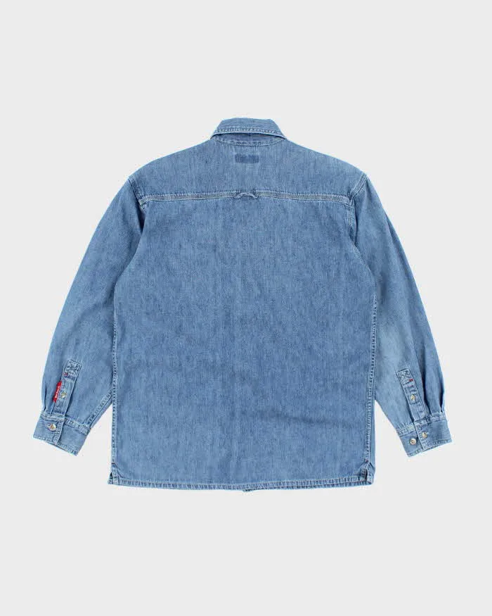 Vintage Y2K B.U.M. Equipment Light Wash Denim Shirt - S sold by Rokit product image thumbnail 2