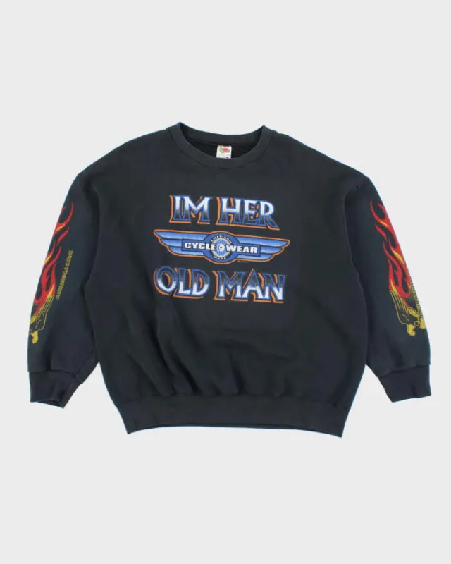 Vintage 90's Oversized Biker Graphic Print Sweatshirt - XXL made by Rokit