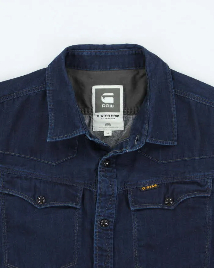 Vintage Y2K G-Star Raw Oversized Dark Wash Denim Shirt - XL sold by Rokit product image thumbnail 3