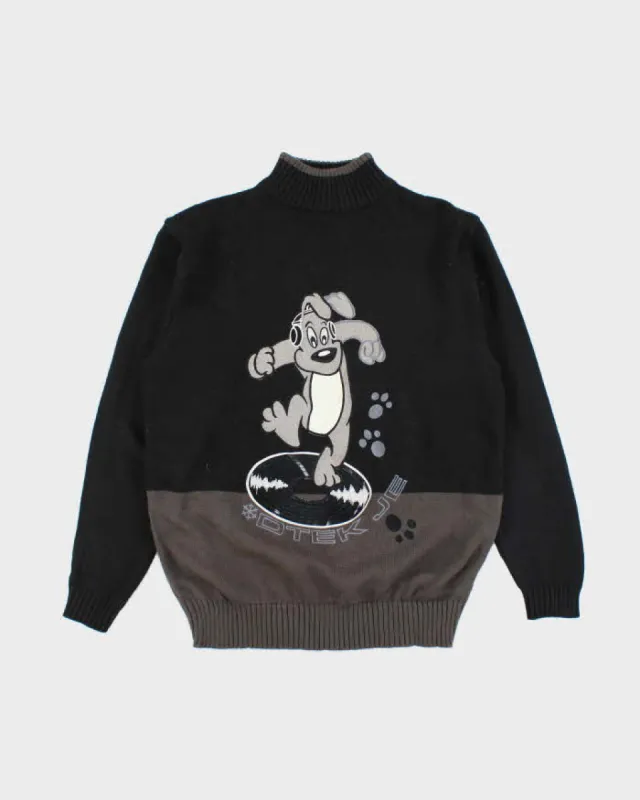 Vintage 90's DTEK Graphic Printed Oversized Knit Jumper - M sold by Rokit