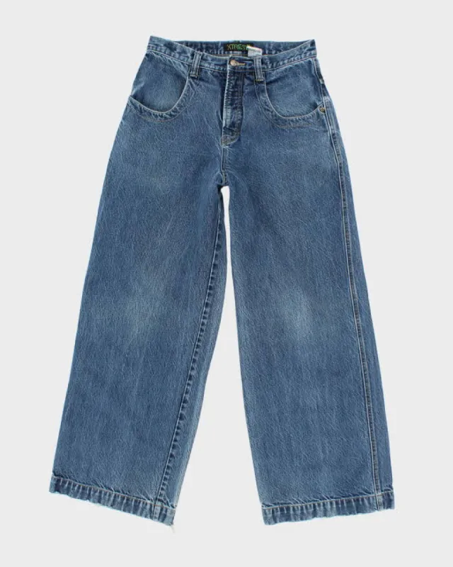 Vintage Y2K Extreme XXX Ultra Wide Leg Dark Wash Jeans - W30 L30 made by Rokit
