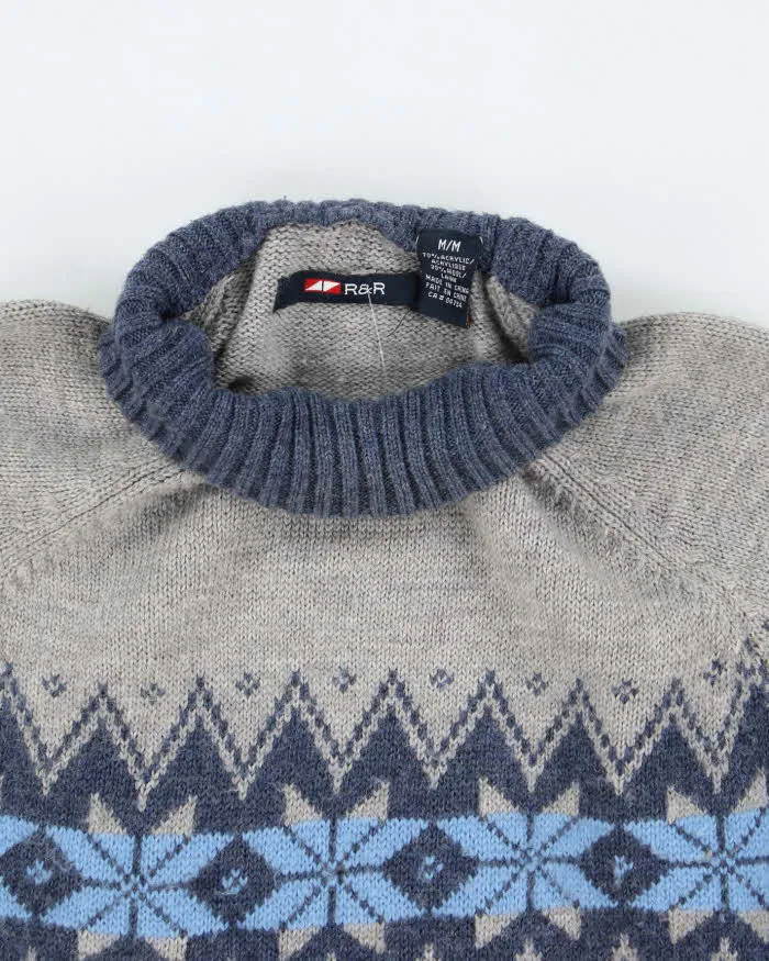 Vintage 2000's R&R Wool Blend Chunky Patterned Knit Jumper - M sold by Rokit product image thumbnail 3