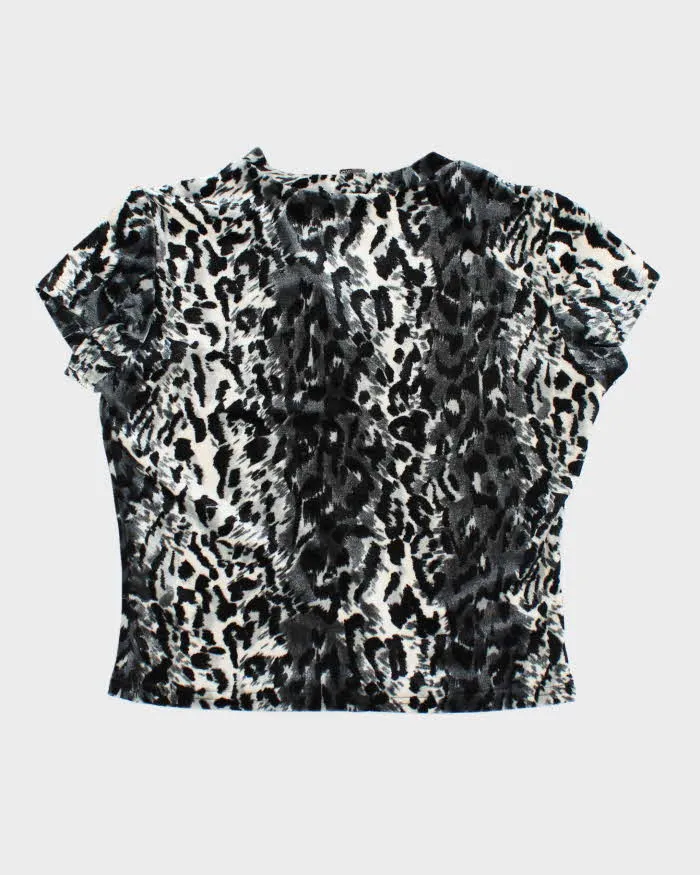 Vintage 90s Lucca Leopard Print Velvet Top - S sold by Rokit product image thumbnail 2