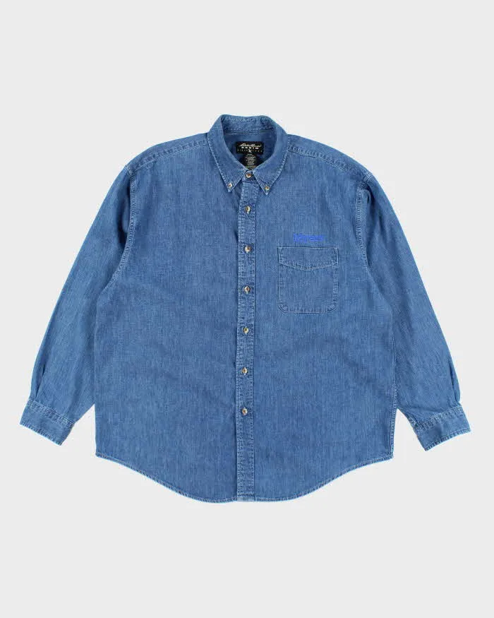 Vintage Eddie Bauer Oversized Heavyweight Embroidered Denim Shirt - XL sold by Rokit