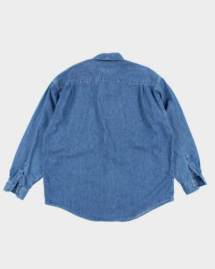 Vintage Eddie Bauer Oversized Heavyweight Embroidered Denim Shirt - XL sold by Rokit product image thumbnail 2