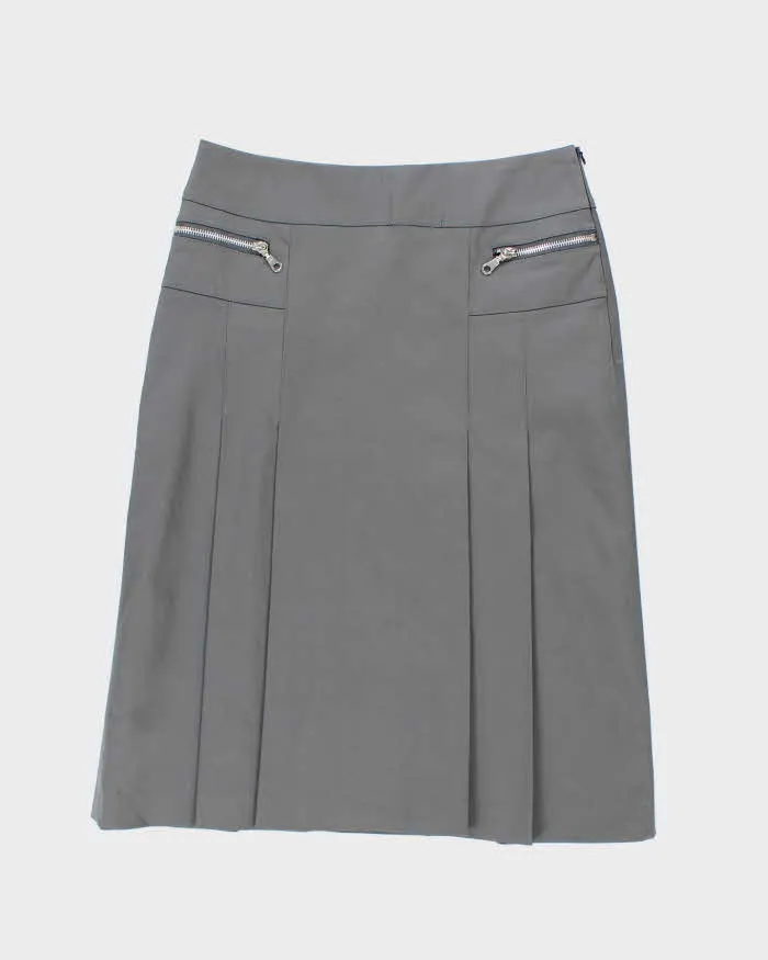 Y2k 00s Origins Grey Pleated Skirt - S sold by Rokit