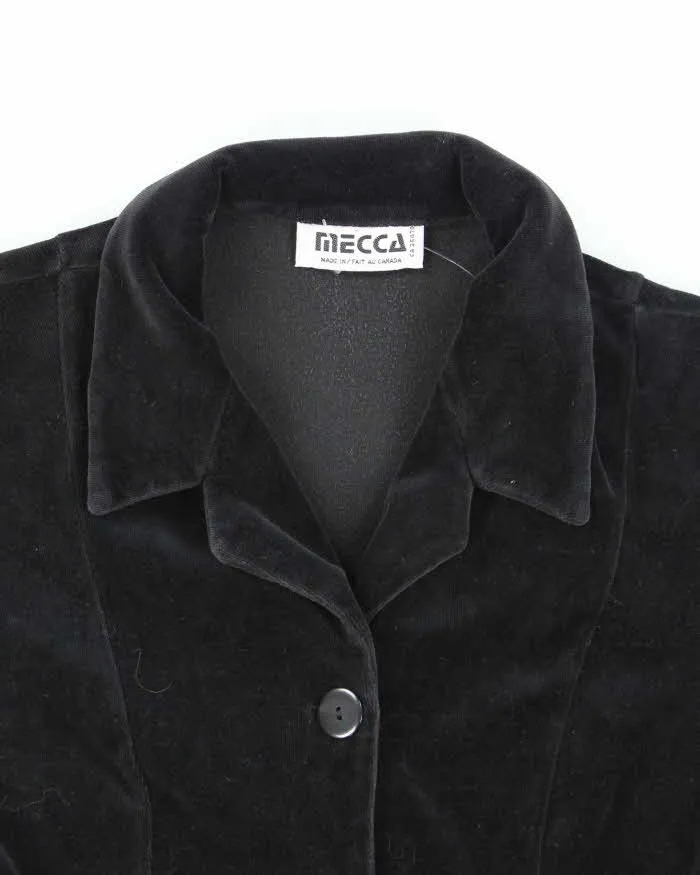 Vintage 90s Mecca Black Velvet Blouse - S sold by Rokit