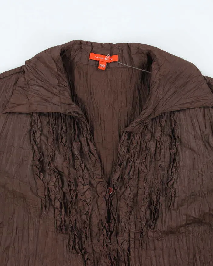 Vintage 90s Jane Blue Ruffle Textured Blouse - M sold by Rokit product image thumbnail 3