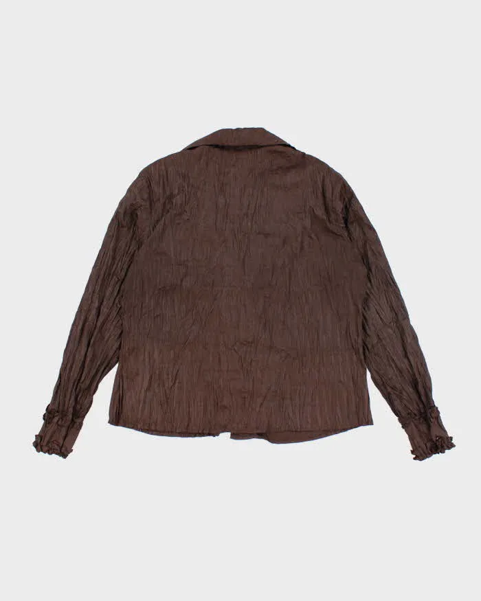 Vintage 90s Jane Blue Ruffle Textured Blouse - M sold by Rokit product image thumbnail 2