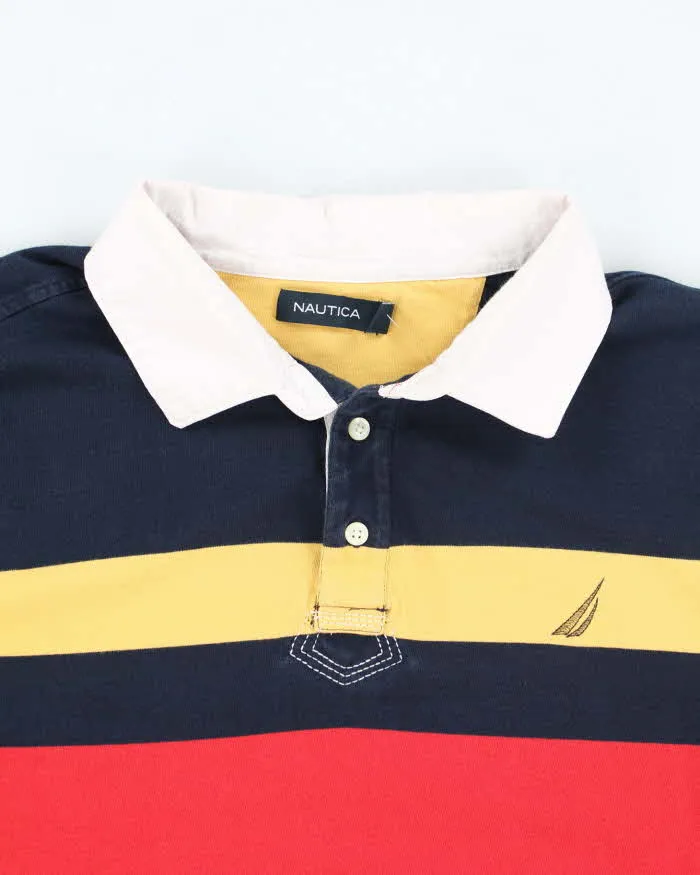 Vintage 2000's Nautica Heavyweight Striped Long-sleeved Polo Shirt - XL sold by Rokit product image thumbnail 3