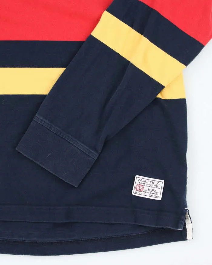 Vintage 2000's Nautica Heavyweight Striped Long-sleeved Polo Shirt - XL sold by Rokit product image thumbnail 4