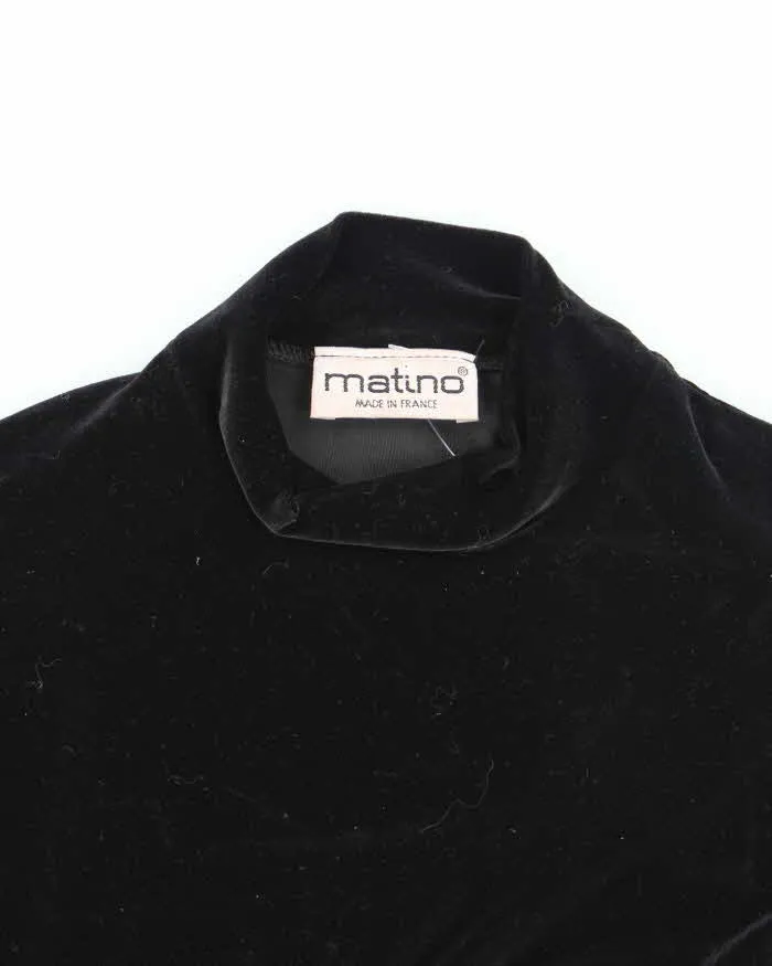 Vintage 90s Matino Black Velvet Top - S sold by Rokit product image thumbnail 3
