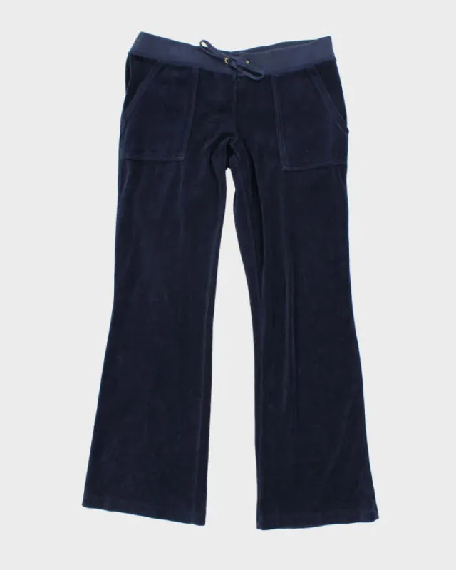 Vintage Y2k 00s Juicy Couture Blue Velour Tracksuit Bottoms - L made by Juicy Couture
