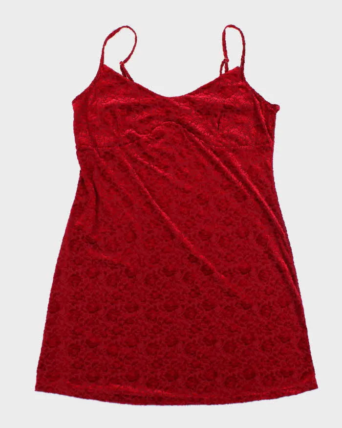 Vintage 90s Jessica Velvet Floral Slip Dress - XL sold by Rokit