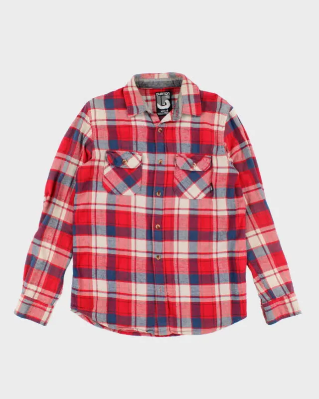Vintage 90's Burton Button Up Flannel Shirt - M made by Burton
