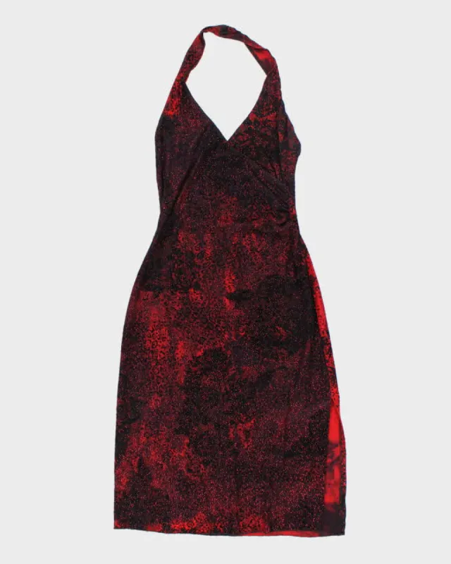 Vintage Y2k 00s Le Chateau Glitter Halter Neck Dress - S sold by Rokit