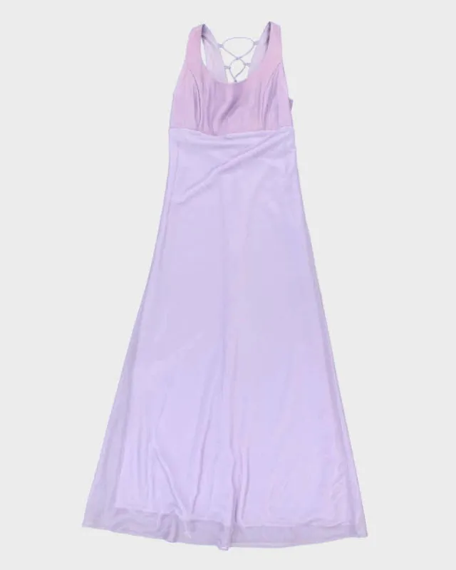 Vintage 90s Purple Lace-up Maxi Dress - S sold by Rokit