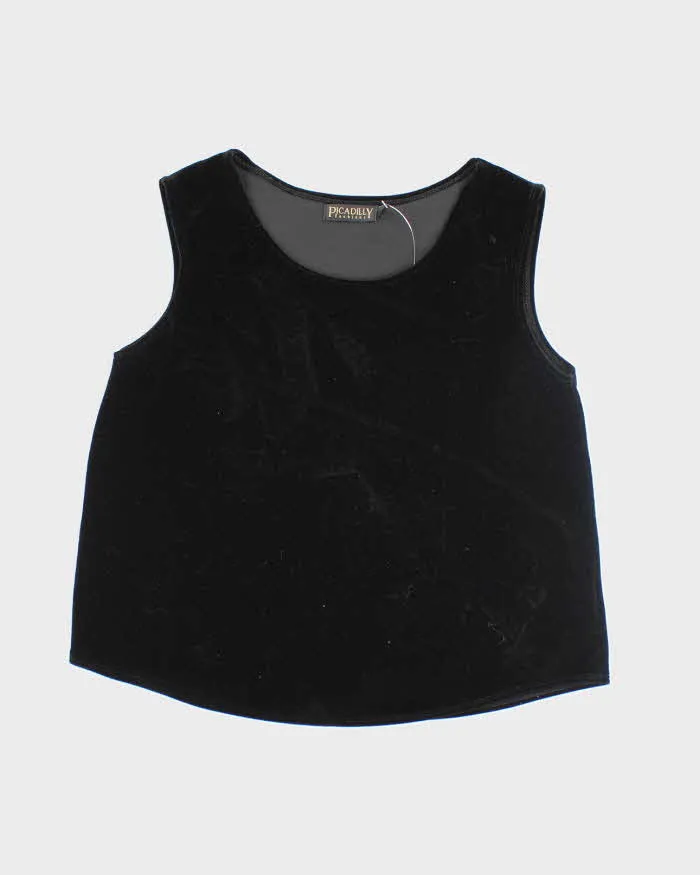 Vintage 90s Piccadilly Black Velvet Top - M sold by Rokit