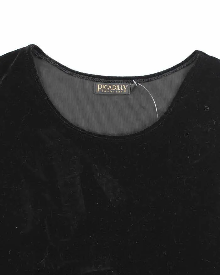 Vintage 90s Piccadilly Black Velvet Top - M sold by Rokit product image thumbnail 3