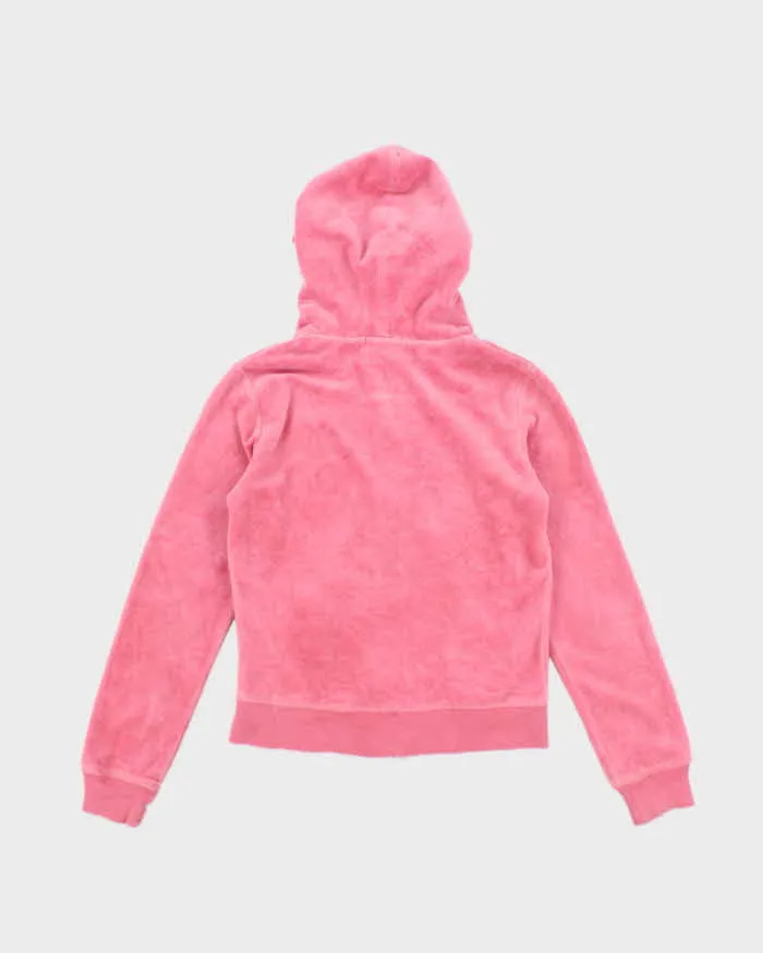 Vintage Y2k 00s Juicy Couture Pink Velour Hoodie - S sold by Rokit product image thumbnail 2