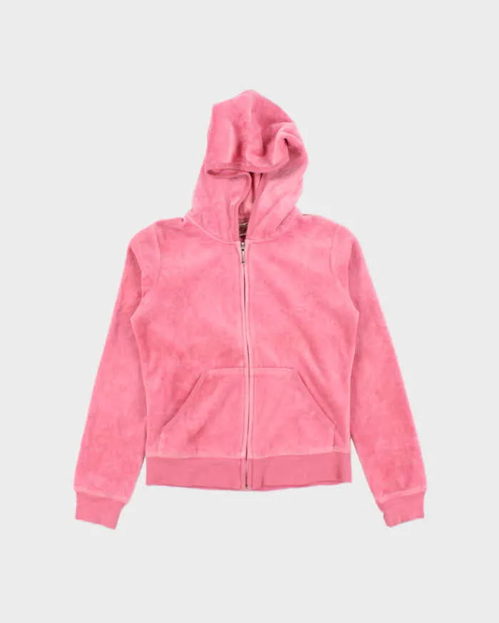 Vintage Y2k 00s Juicy Couture Pink Velour Hoodie - S sold by Rokit