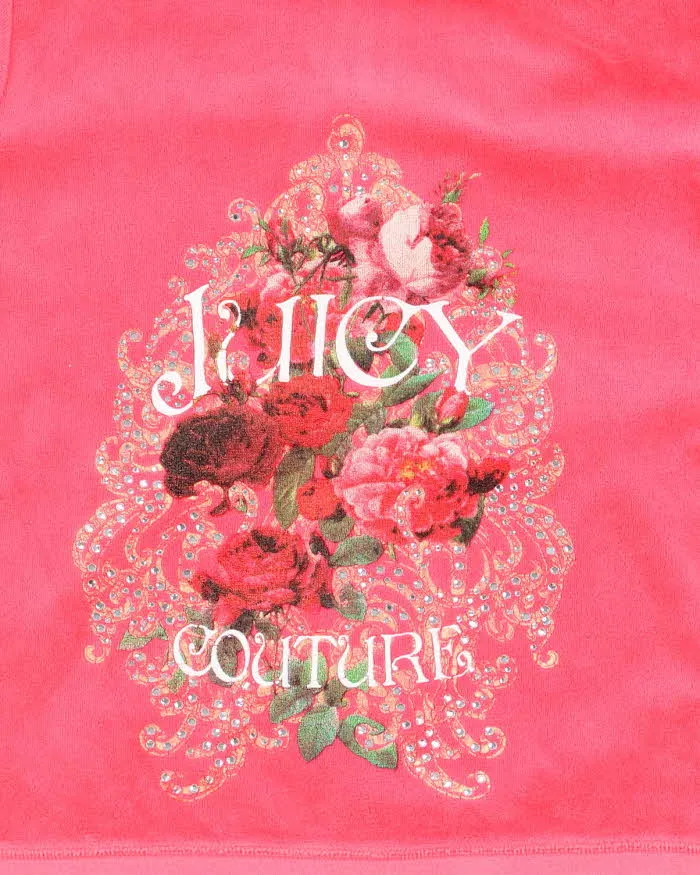 Vintage Y2K Juicy Couture Rose Graphic Printed Zip Up Hoodie - S sold by Rokit product image thumbnail 4