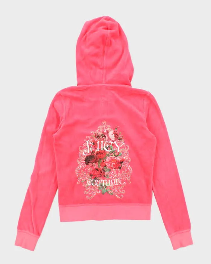 Vintage Y2K Juicy Couture Rose Graphic Printed Zip Up Hoodie - S sold by Rokit product image thumbnail 2