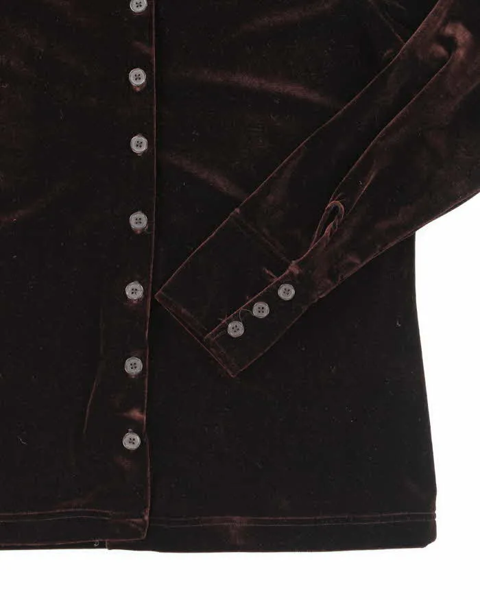 Vintage 90s Gap Brown Velvet Blouse - M sold by Rokit product image thumbnail 4