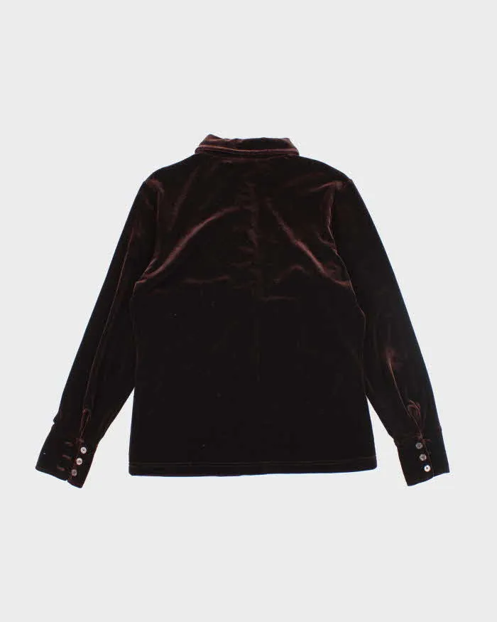 Vintage 90s Gap Brown Velvet Blouse - M sold by Rokit product image thumbnail 2