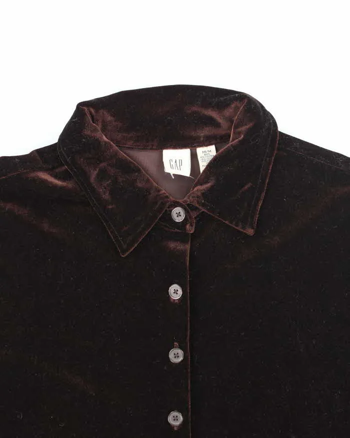 Vintage 90s Gap Brown Velvet Blouse - M sold by Rokit product image thumbnail 3