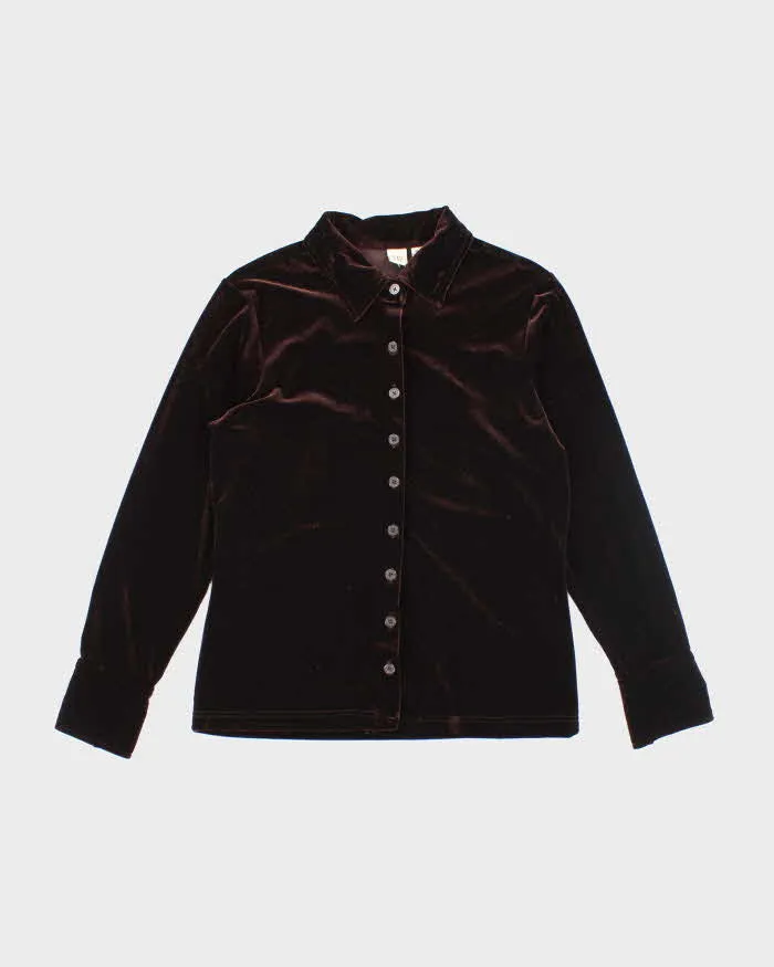 Vintage 90s Gap Brown Velvet Blouse - M sold by Rokit