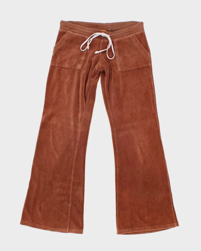 Vintage Y2k 00s Juicy Couture Brown Velour Tracksuit Bottoms - S sold by Rokit
