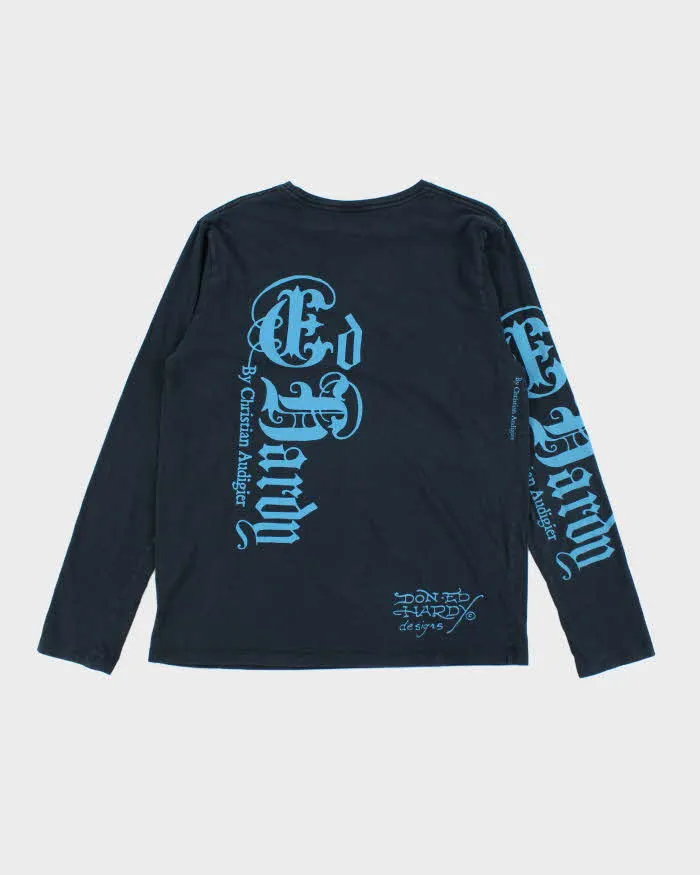 Vintage Y2K Ed Hardy Sequined Graphic Long-sleeved T-Shirt - XL sold by Rokit product image thumbnail 2