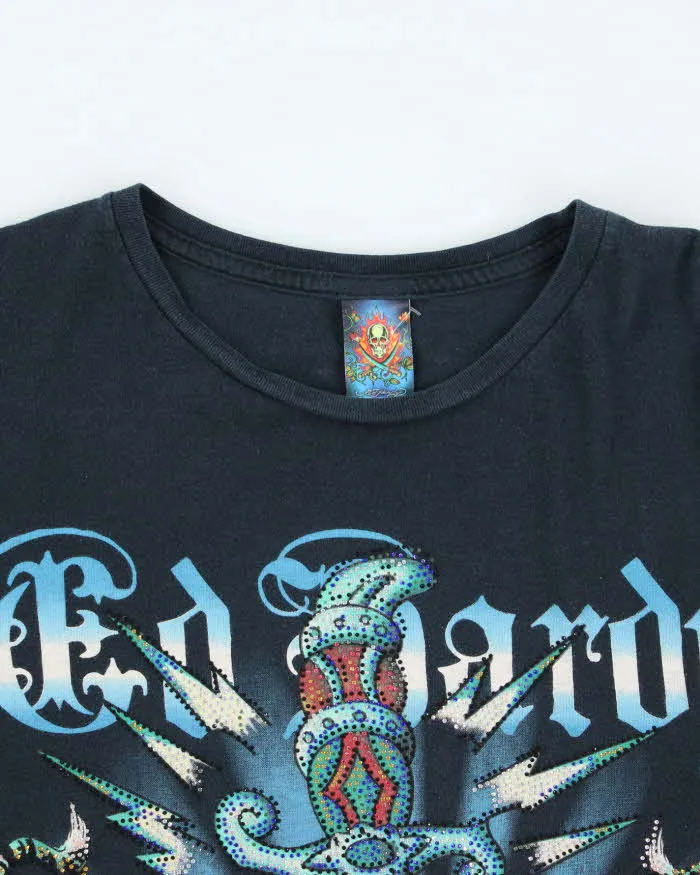 Vintage Y2K Ed Hardy Sequined Graphic Long-sleeved T-Shirt - XL sold by Rokit product image thumbnail 3