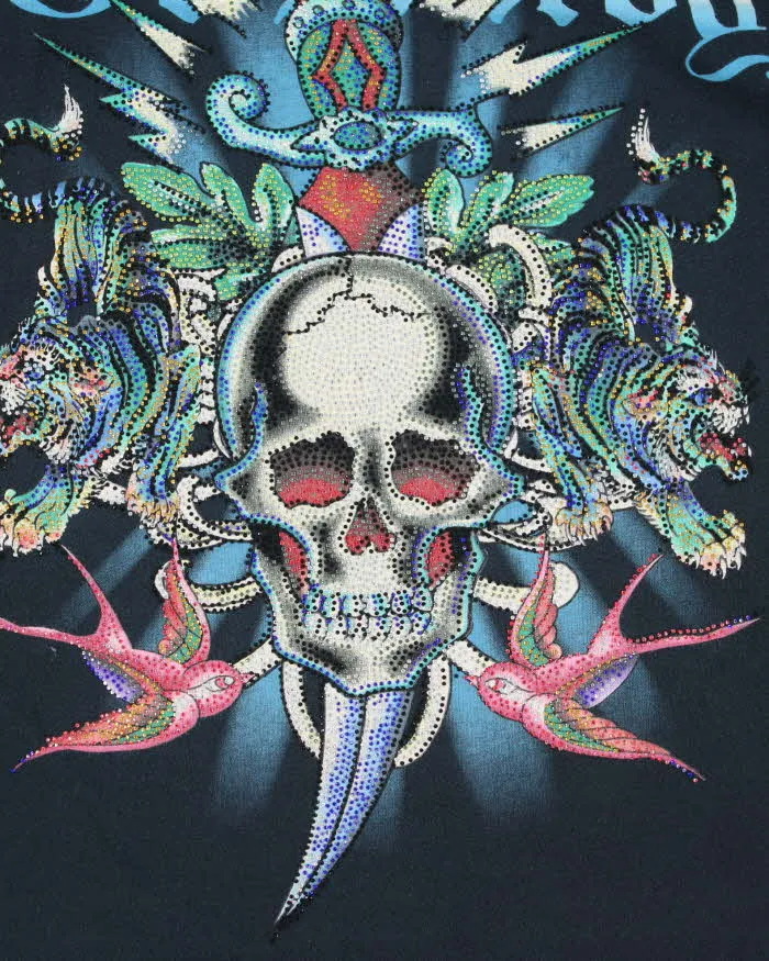 Vintage Y2K Ed Hardy Sequined Graphic Long-sleeved T-Shirt - XL sold by Rokit product image thumbnail 4