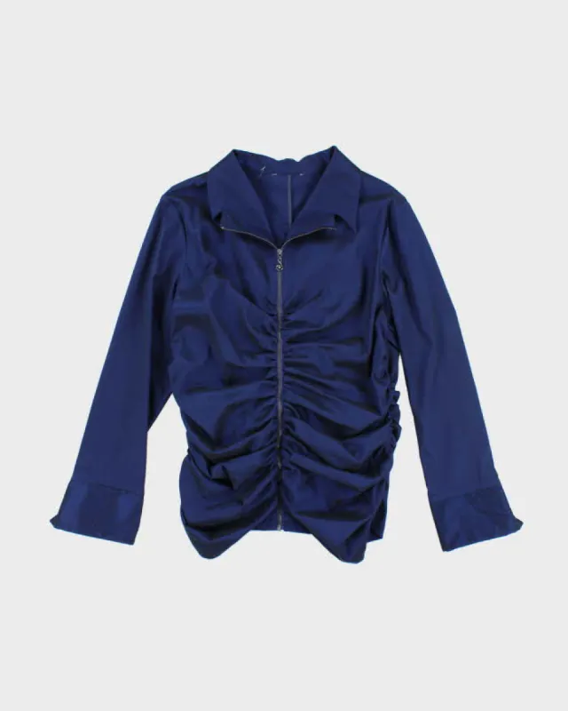 Vintage Y2k 00s Iridescent Zip-Up Blouse - M sold by Rokit