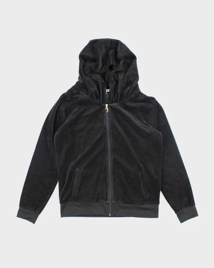Vintage Y2K Women's Juicy Couture Sequinned Velour Zip Up Hoodie - L sold by Rokit