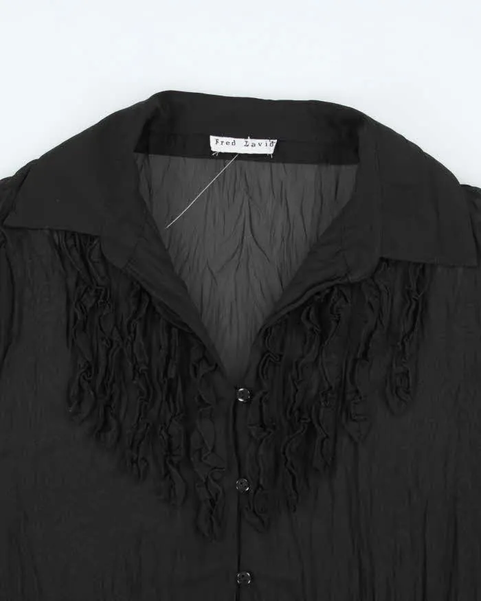 Vintage 90s Fred David Mesh Ruffle Blouse - M sold by Rokit product image thumbnail 3