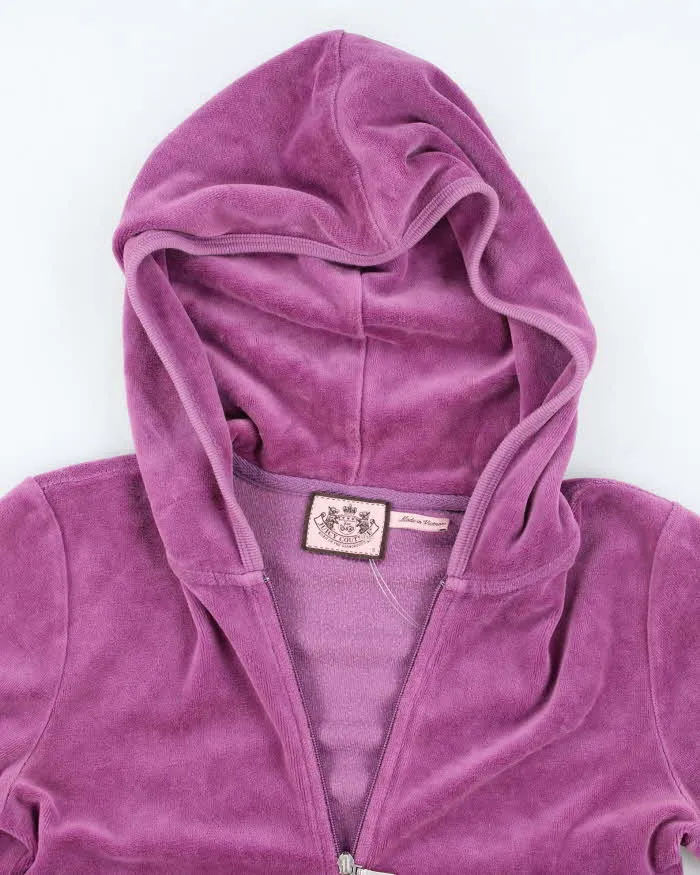 Vintage Y2k 00s Juicy Couture Purple Velour Hoodie - S sold by Rokit product image thumbnail 3
