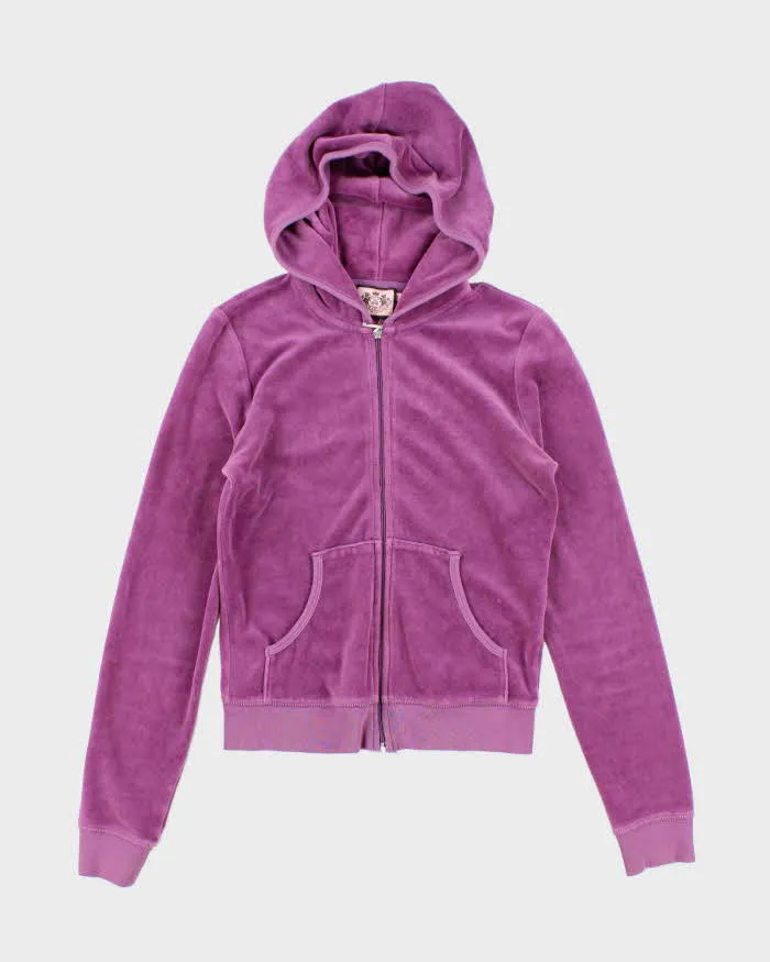 Vintage Y2k 00s Juicy Couture Purple Velour Hoodie - S sold by Rokit