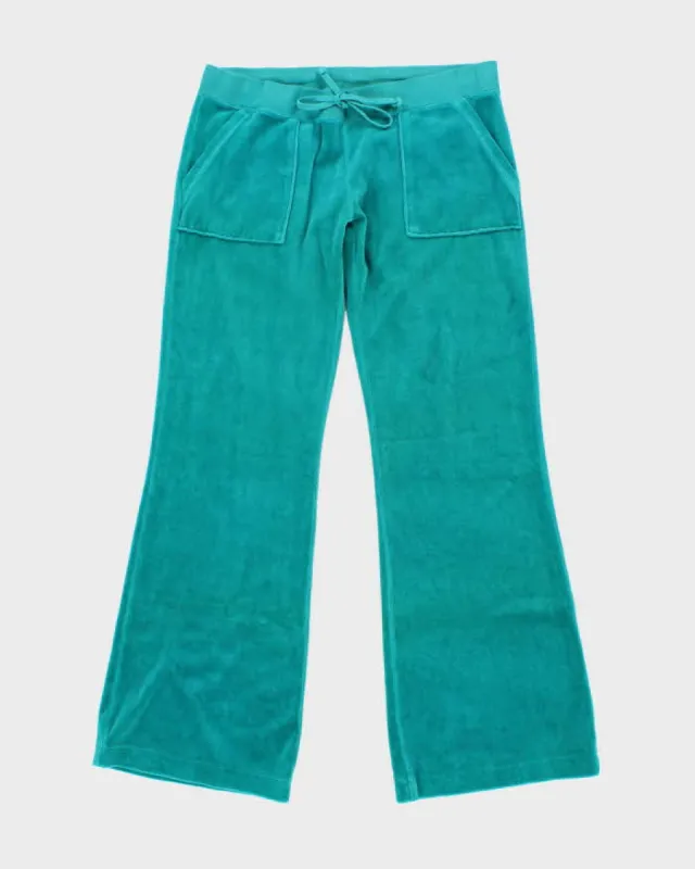 Vintage Y2k 00s Juicy Couture Turquoise Velour Tracksuit Bottoms - S sold by Rokit
