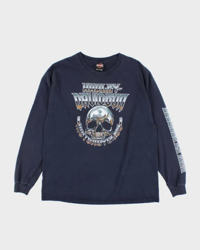 Harley Davidson Heavyweight Gothic Graphic Biker Long-sleeved T-Shirt - XL sold by Rokit
