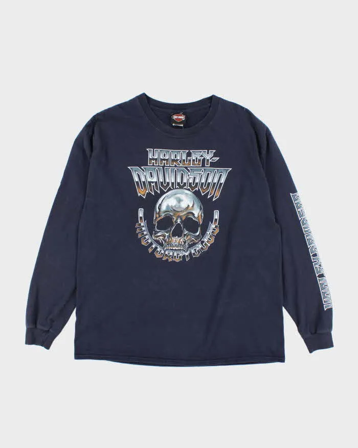 Harley Davidson Heavyweight Gothic Graphic Biker Long-sleeved T-Shirt - XL sold by Rokit