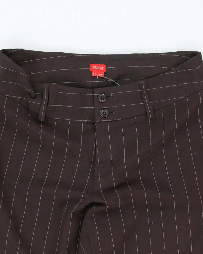 Vintage Y2k 00s Esprit Brown Pin Stripe Trousers - S sold by Rokit product image thumbnail 3